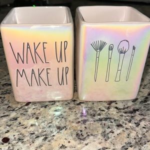 Rae Dunn WAKE UP MAKE UP Brush Cups